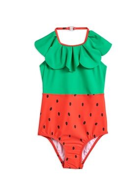 NWOT MINI RODINI STRAWBERRY HALTER SWIMSUIT - Size 4-5 Y